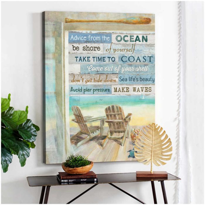 Advice From The Ocean Turtles Beach House Canvas Prints Wall Art Decor