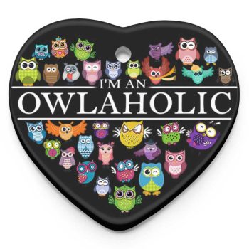 Funny I'm An Owl-Aholic Lover Gifts Ceramic Ornament