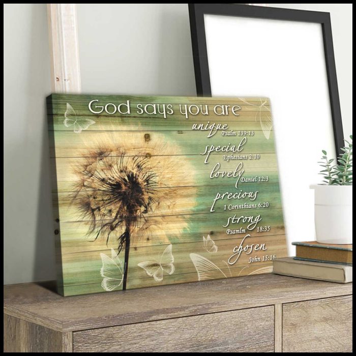 God Says You Are Butterfly And Dandelion Canvas Prints Wall Art Decor