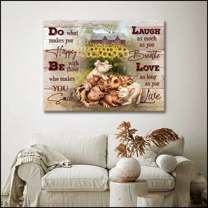 Pigs Do What Makes You Happy Pigs Canvas Prints Wall Art Decor