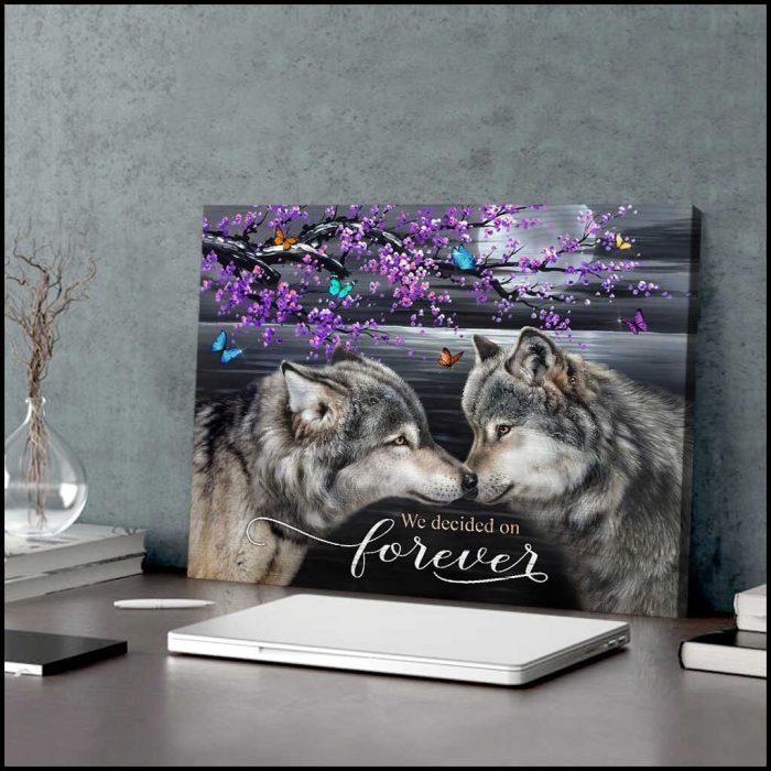 We Decided On Forever Wolf Couple Canvas Prints Wall Art Decor