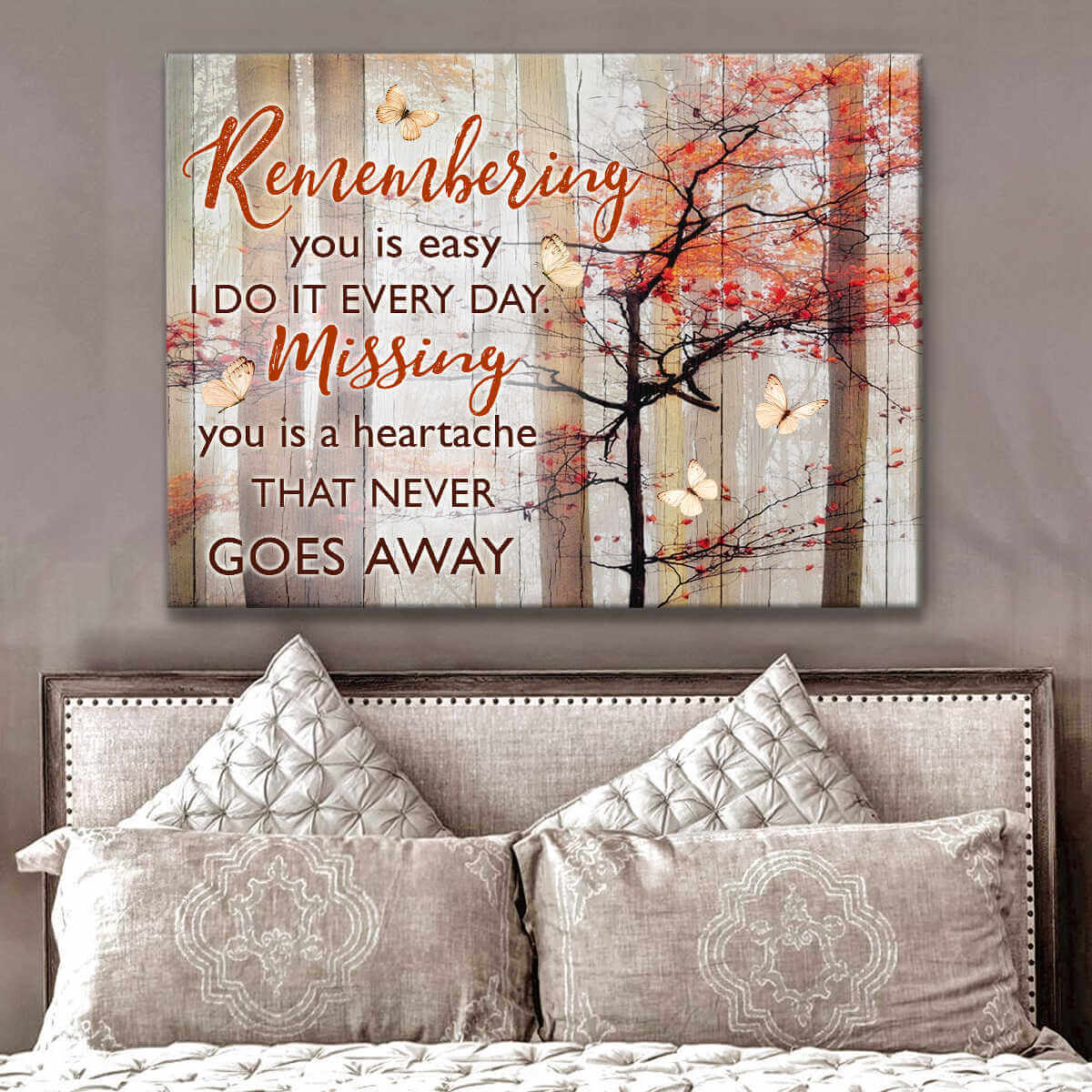 Butterfly Memorial Canvas Remembering You Wall Art Decor Cadadesigns