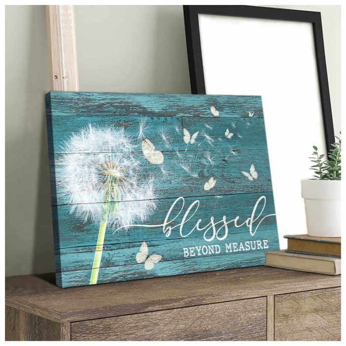 Dandelion And Butterfly Canvas Blessed Beyond Measure Wall Art Decor