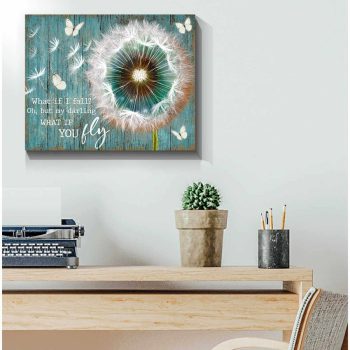 Dandelion And Butterfly Canvas What If I Fall Oh But My Darling What If You Fly Wall Art Decor