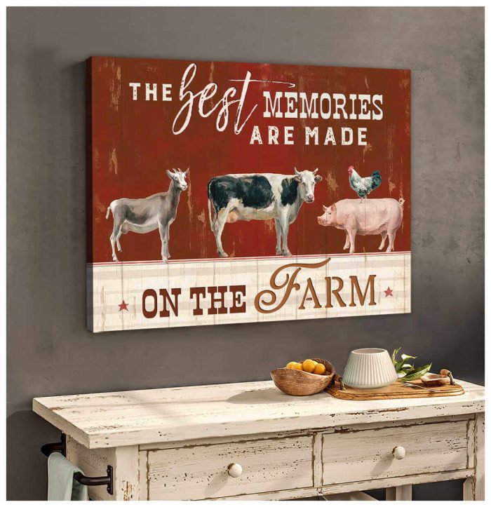 Farm Farmhouse Canvas The Best Memories Are Made On The Farm Wall Art Decor
