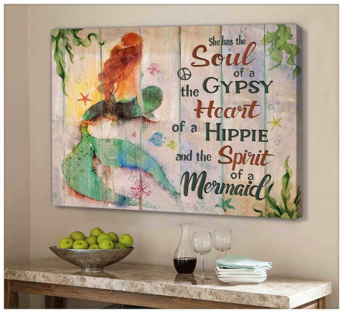 Stunning Mermaid Canvas Spirit Of A Mermaid Wall Art Decor