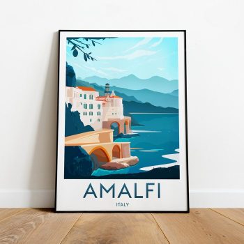 Amalfi Coast Travel Canvas Poster Print - Italy Amalfi Print Amalfi Poster Italy Print Italy Poster