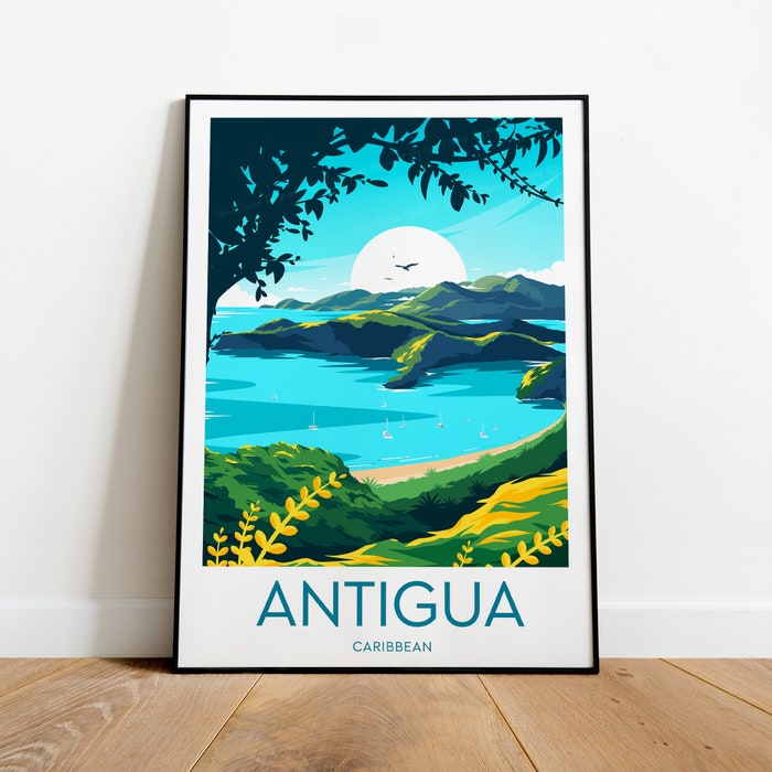 Antigua Travel Canvas Poster Print - Caribbean Antigua Poster Antigua Prints