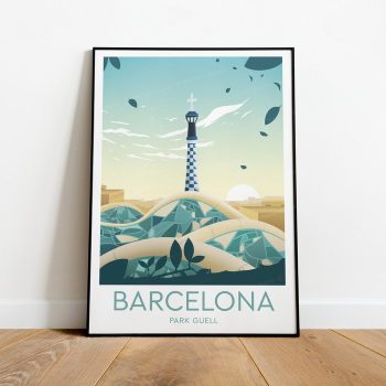 Barcelona Travel Canvas Poster Print - Park Güell