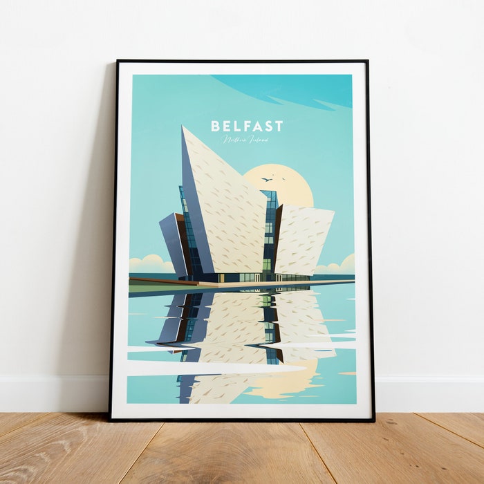 Belfast Traditional Travel Canvas Poster Print - Northern Ireland - Belfast Travel Poster