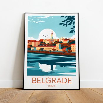 Belgrade Travel Canvas Poster Print - Serbia Belgrade Poster Belgrade Artwork Serbia Poster