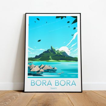 Bora Bora Travel Canvas Poster Print - Tahiti
