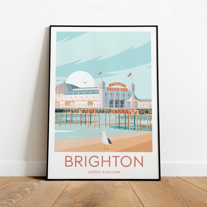 Brighton Travel Canvas Poster Print - Uk