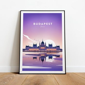 Budapest Traditional Travel Canvas Poster Print - Hungary