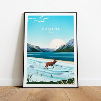 Canada Traditional Travel Canvas Poster Print - Banff