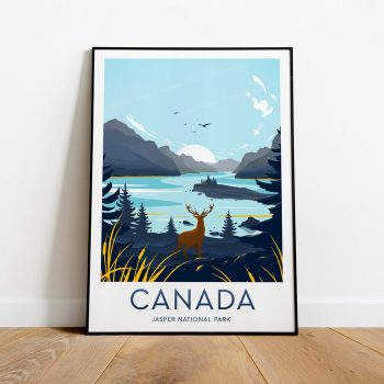 Canada Travel Canvas Poster Print - Jasper National Park Canada Print Canada Poster