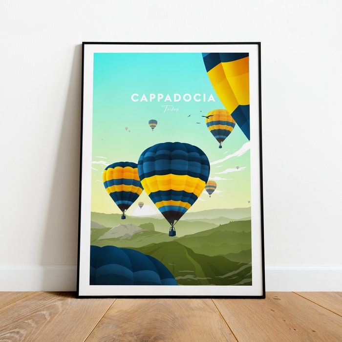 Cappadocia Traditional Travel Canvas Poster Print - Turkey - Hot Air Balloon Festival Cappadocia Poster