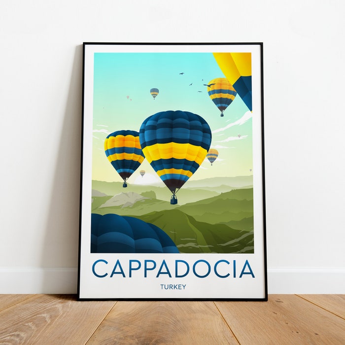 Cappadocia Travel Canvas Poster Print - Turkey - Hot Air Balloon Festival Cappadocia Poster