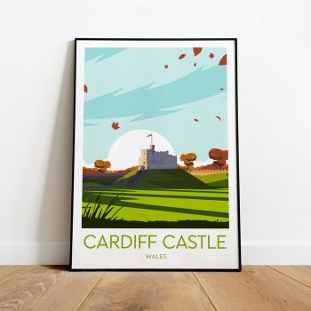 Cardiff Castle Travel Canvas Poster Print - Wales