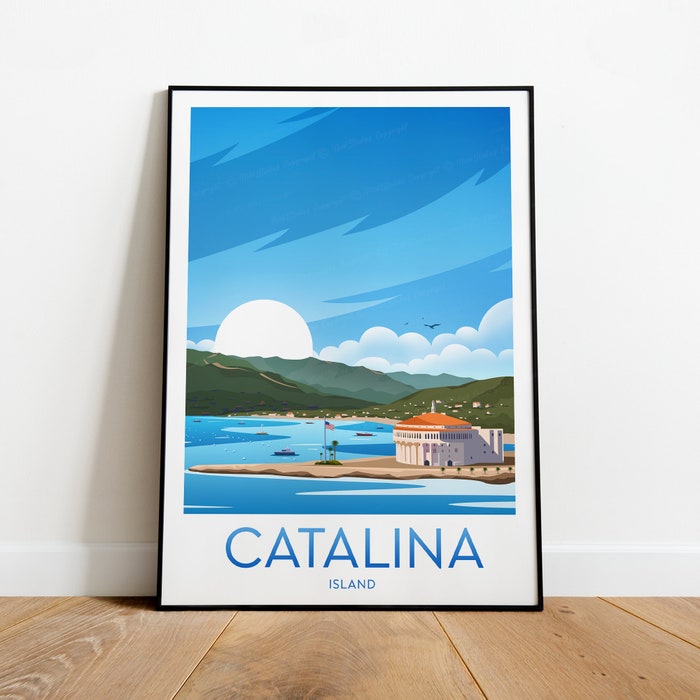 Catalina Island Travel Canvas Poster Print - Santa Catalina