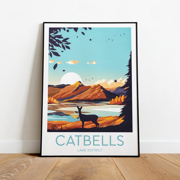 Catbells Travel Canvas Poster Print - Lake District Catbells Poster