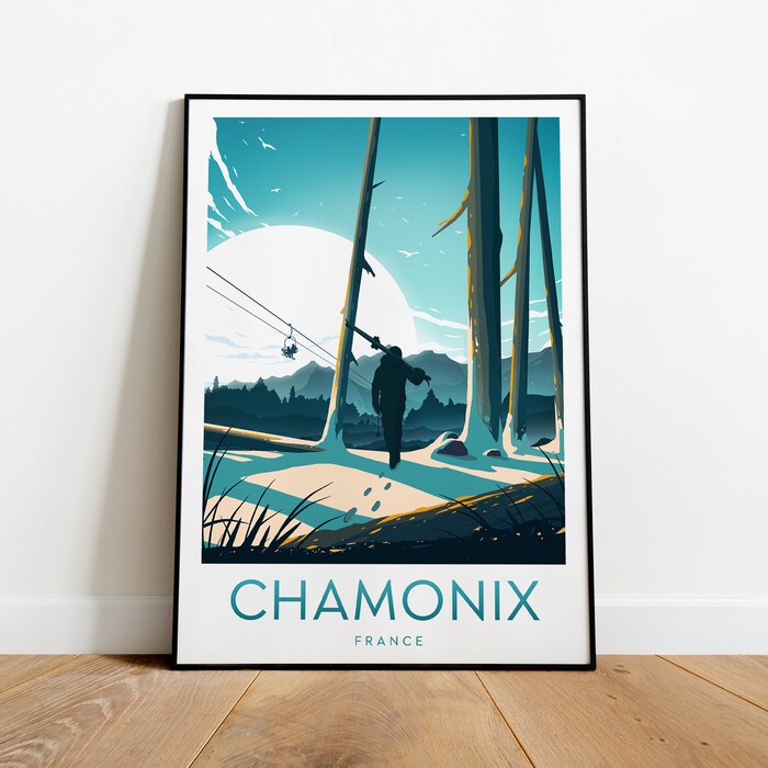 Chamonix Travel Canvas Poster Print - France - Ski Resort Chamonix Print Wall Art