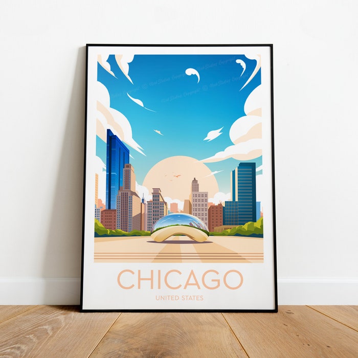 Chicago Travel Canvas Poster Print - United States