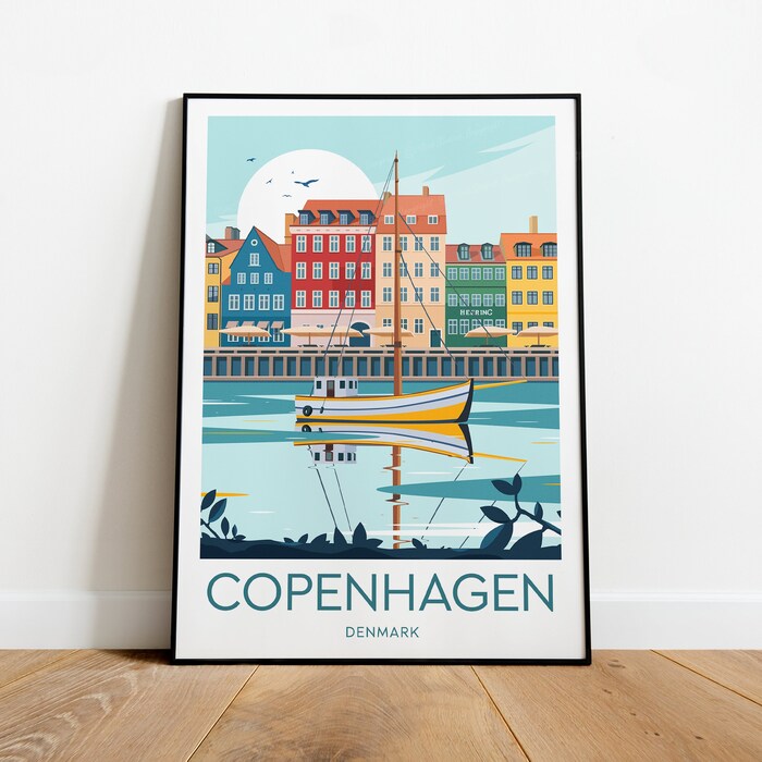 Copenhagen Travel Canvas Poster Print - Denmark