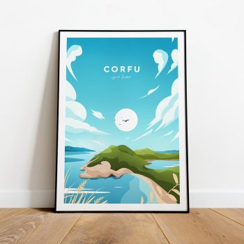 Corfu Traditional Travel Canvas Poster Print - Greece