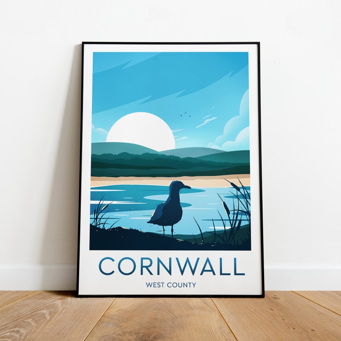 Cornwall Travel Canvas Poster Print - West Country Cornwall Print Cornwall Poster Cornwall Artwork West Country Print