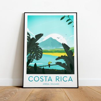 Costa Rica Travel Canvas Poster Print Costa Rica Poster San José Poster Areanal Volcano