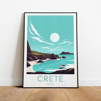 Crete Travel Canvas Poster Print - Greece Crete Poster Crete Artwork Greece Print