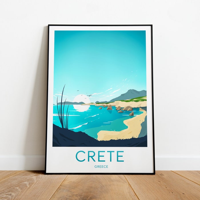 Crete Travel Canvas Poster Print - Greece Crete Poster Crete Print Wall Art