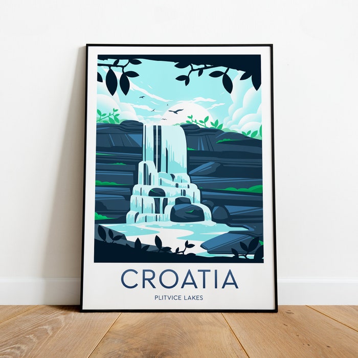 Croatia Travel Canvas Poster Print - Plitvice Lakes Croatia Poster Dubrovnik Print Split Print