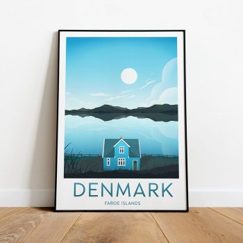 Denmark Travel Canvas Poster Print - Faroe Islands Denmark Print Denmark Poster