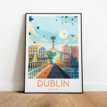 Dublin Travel Canvas Poster Print - Ireland Dublin Poster