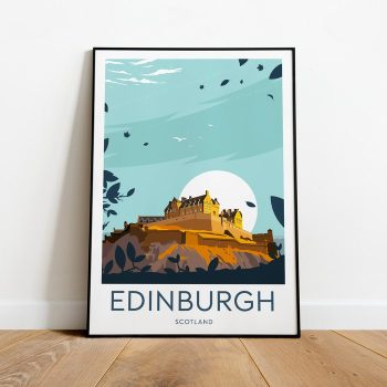 Edinburgh Travel Canvas Poster Print - Scotland Edinburgh Poster Edinburgh Castle.