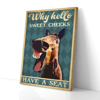 Funny Donkey Bathroom Canvas Poster Prints Wall Art Decor