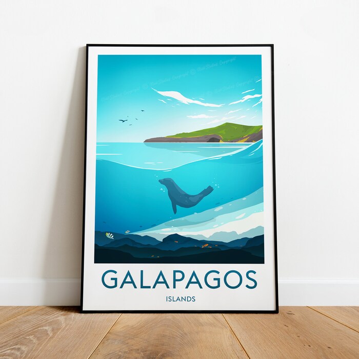 Galapagos Islands Travel Canvas Poster Print Ecuador Print Ecuador Poster Galapagos Poster