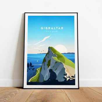 Gibraltar Traditional Travel Canvas Poster Print - Rock Of Gibraltar