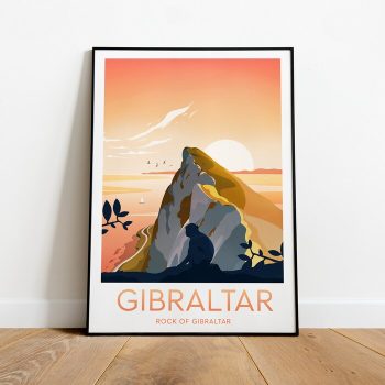 Gibraltar Travel Canvas Poster Print - Rock Of Gibraltar