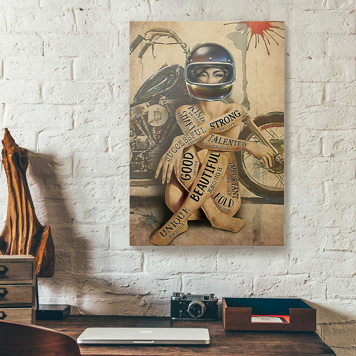 Girl-Biker-Canvas-Poster-Prints-Wall-Art-Decor-1