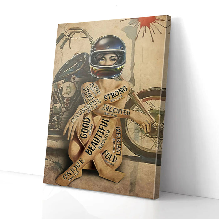 Girl-Biker-Canvas-Poster-Prints-Wall-Art-Decor Girl Biker Canvas Poster Prints Wall Art Decor