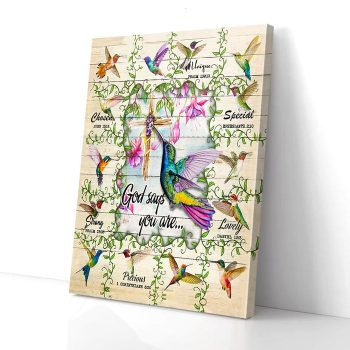 God Says You Are Hummingbirds Canvas Poster Prints Wall Art Decor