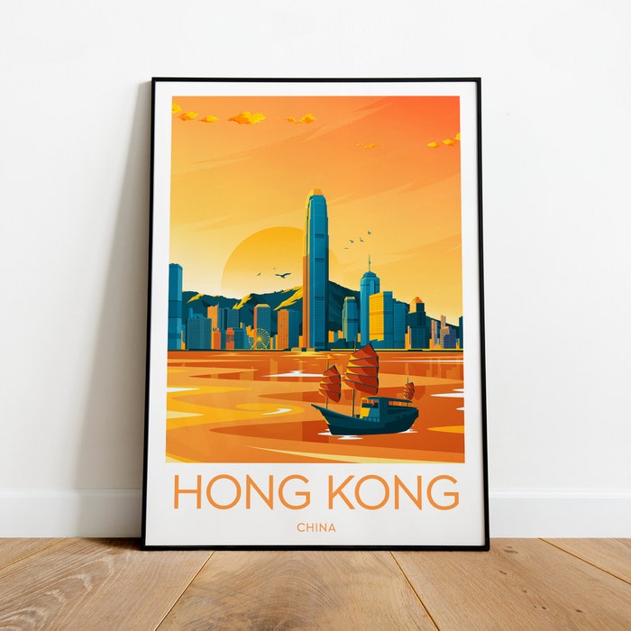 Honk Kong Evening Travel Canvas Poster Print - China Hong Kong Poster