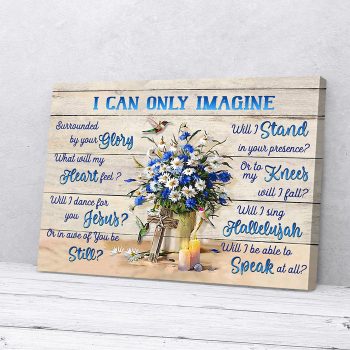 I Can Only Imagine Cross Flower Vase Hummingbird Canvas Poster Prints Wall Art Decor
