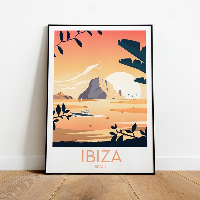 Ibiza Evening Travel Canvas Poster Print - Spain