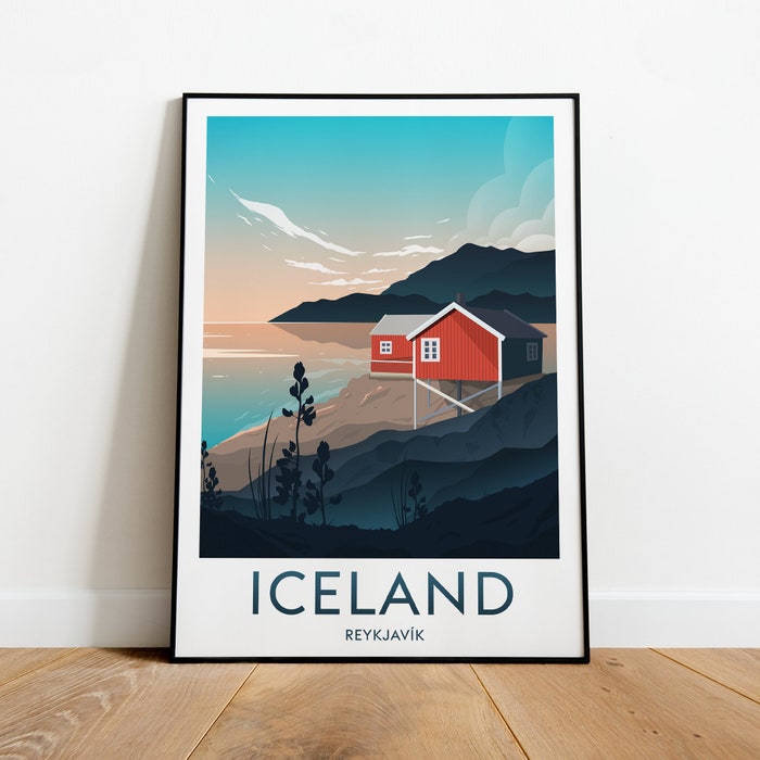 Iceland Travel Canvas Poster Print - Reykjavík Iceland Print Iceland Poster