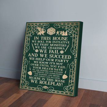 In This House We Roll For Initiative We Roleplay Canvas Poster Prints Wall Art Decor