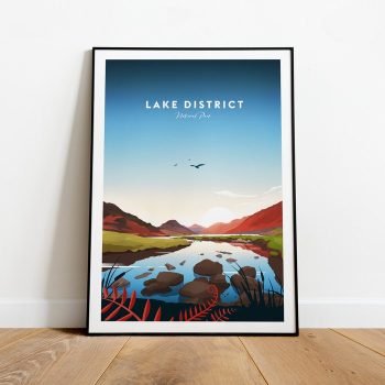 Lake District Traditional Travel Canvas Poster Print - National Park